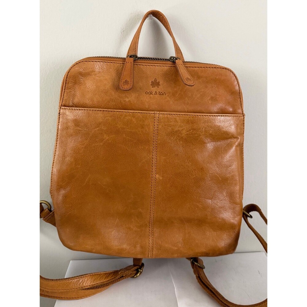 Oak & Tan Backpack Genuine Leather Rustic Boho CUTE!